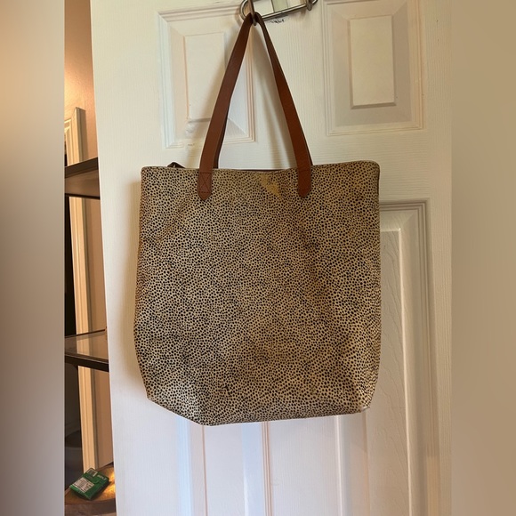 Madewell Medium Transport Tote Calf Hair Shoulder Bag - Picture 3 of 6